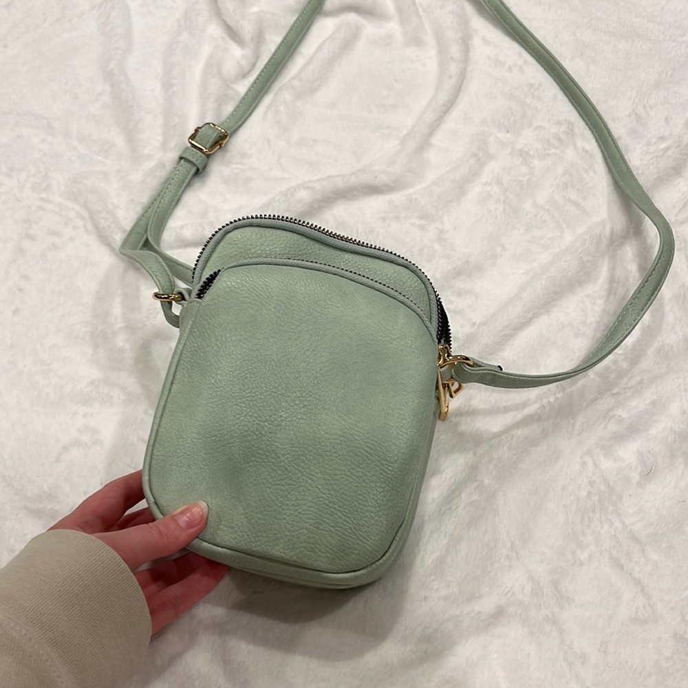 Mali and lily sea foam green triple zip crossbody